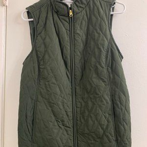Croft & Barrow Green Woven Quilted Vest
